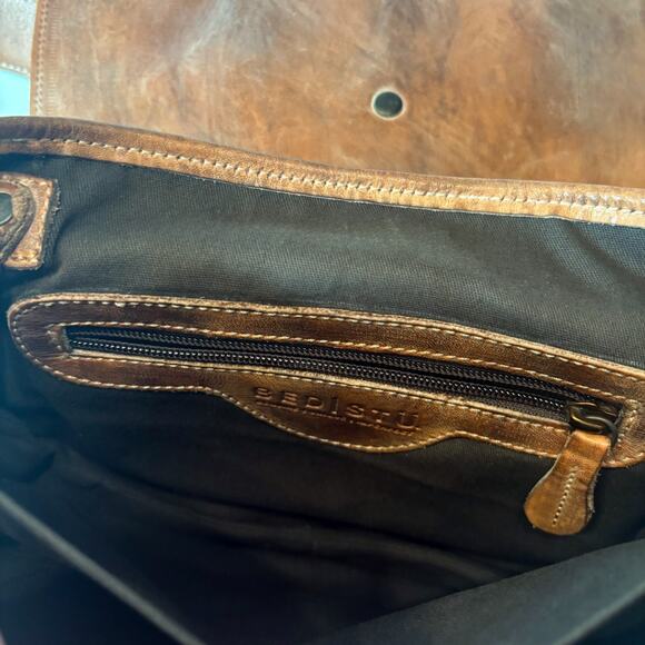 Bed Stu Sequoia Leather Crossbody Bag Tan Rustic Handmade Distressed Boho Purse - Picture 6 of 12